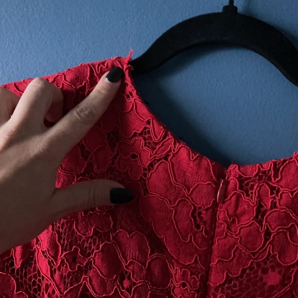 Ralph Lauren red lace dress 10 - Picture 5 of 6